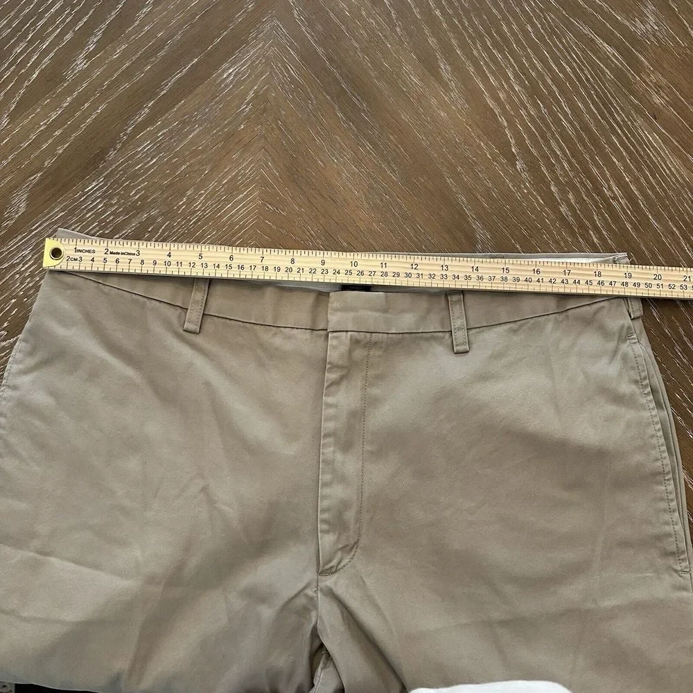 Banana Republic 38x32 KHAKI Mens Straight Fit Pants‎ Flat Front EXCELLENT